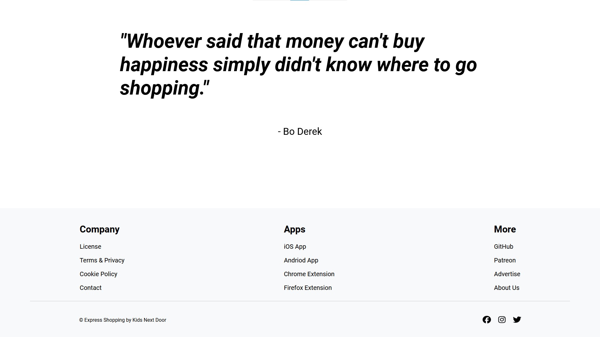 Express Shopping footer